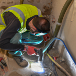 travail en espace confiné sur chantier